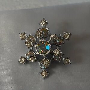 Elegant Silver Rainbow Mirrored Brooch Retro Vintage 50's 60's era